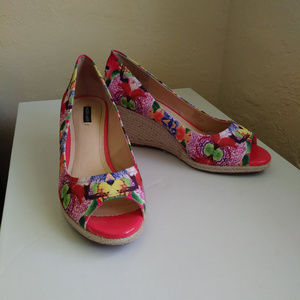 Alex Marie Wedge Peep Toe Espadrilles Wedges